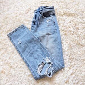 Tall American Eagle Outfitters Light Blue Straight Leg Jeans